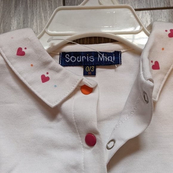 NWOT Baby Girl (0-3M) - SOURIS MINI Sailor Collar Shirt - Picture 3 of 5